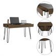 Atlin Designs Modern Wood Desk with Abstract Steel Legs in Mahogany