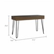 Atlin Designs Modern Wood Desk with Abstract Steel Legs in Mahogany