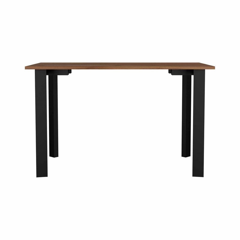 Atlin Designs Modern Wood Office Desk with Four Steel Legs in Mahogany