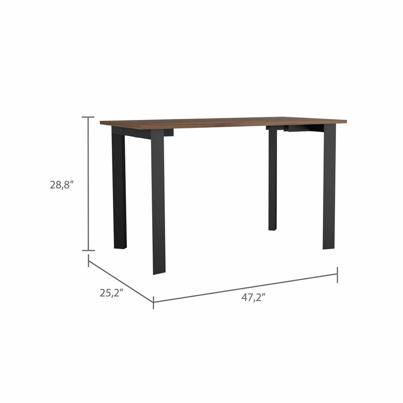 Atlin Designs Modern Wood Office Desk with Four Steel Legs in Mahogany