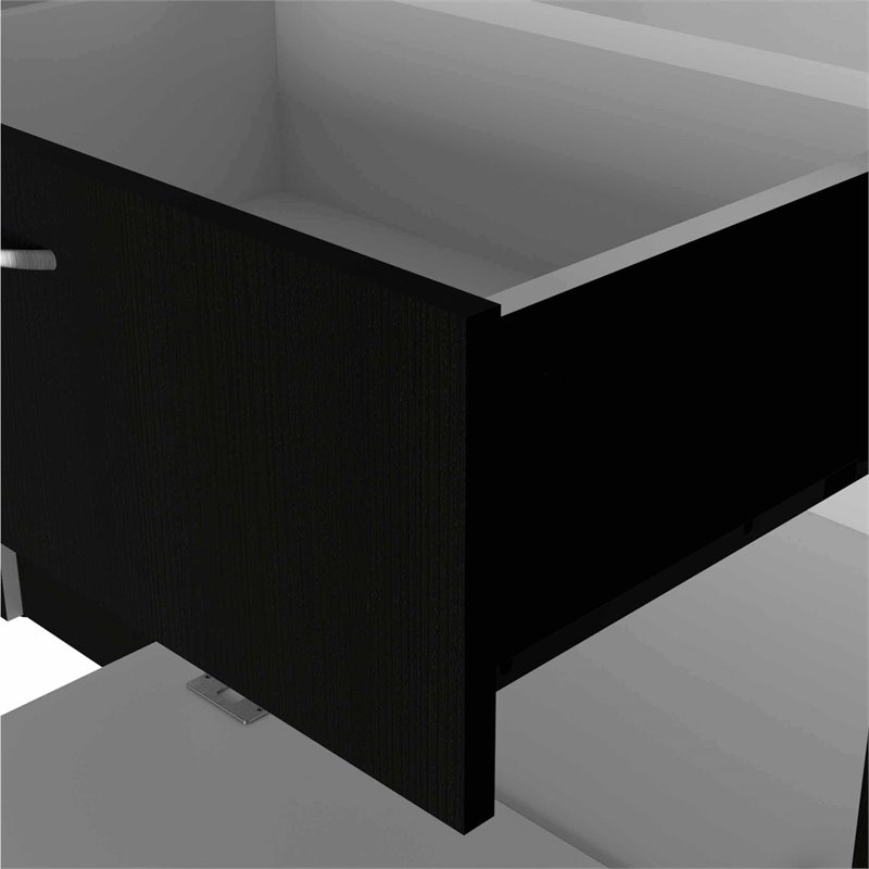 Atlin Designs Modern Wood Armoire with Two Cabinets in Black