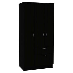 Atlin Designs Modern Wood Armoire with Two Cabinets in Black