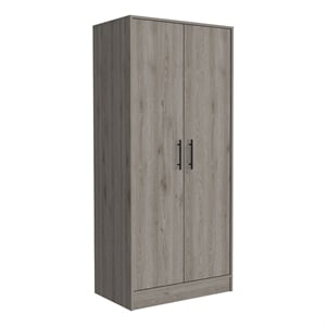 Atlin Designs Modern Wood Bedroom Armoire with Two Doors in Gray