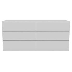 Atlin Designs Modern 6-Drawer Wood Bedroom Double Dresser in White