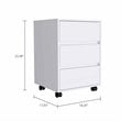 Atlin Designs 3-Drawer Modern Wood Filing Cabinet in White