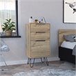 Atlin Designs Modern Metal Dresser with 3-Drawer & 4-Leg in Light Oak
