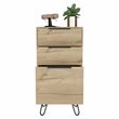 Atlin Designs Modern Metal Dresser with 3-Drawer & 4-Leg in Light Oak