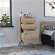 Atlin Designs Modern Metal Dresser with 3-Drawer & 4-Leg in Light Oak