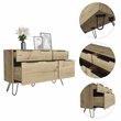 Atlin Designs Metal Light Oak Dresser Rectangular Countertop 29.1