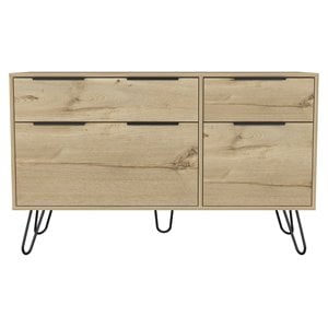 Atlin Designs Metal Light Oak Dresser Rectangular Countertop 29.1&quotH x 47.2&quotW x 13.7&quotD Unassembled