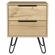 Atlin Designs Modern Metal Bedroom Nightstand with 2-Drawer in Light Oak