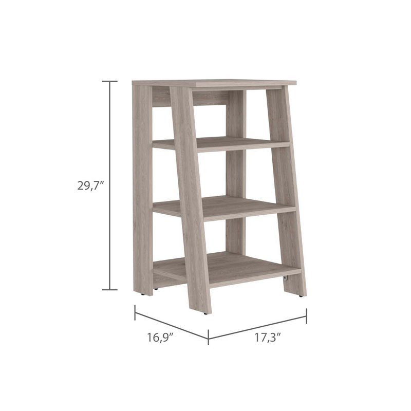 Atlin Designs Modern Wood Linen Cabinet with 4-Shelf in Light Gray