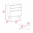 Atlin Designs Modern Metal Dresser with 3-Drawer & Countertop in Light Oak