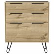 Atlin Designs Modern Metal Dresser with 3-Drawer & Countertop in Light Oak