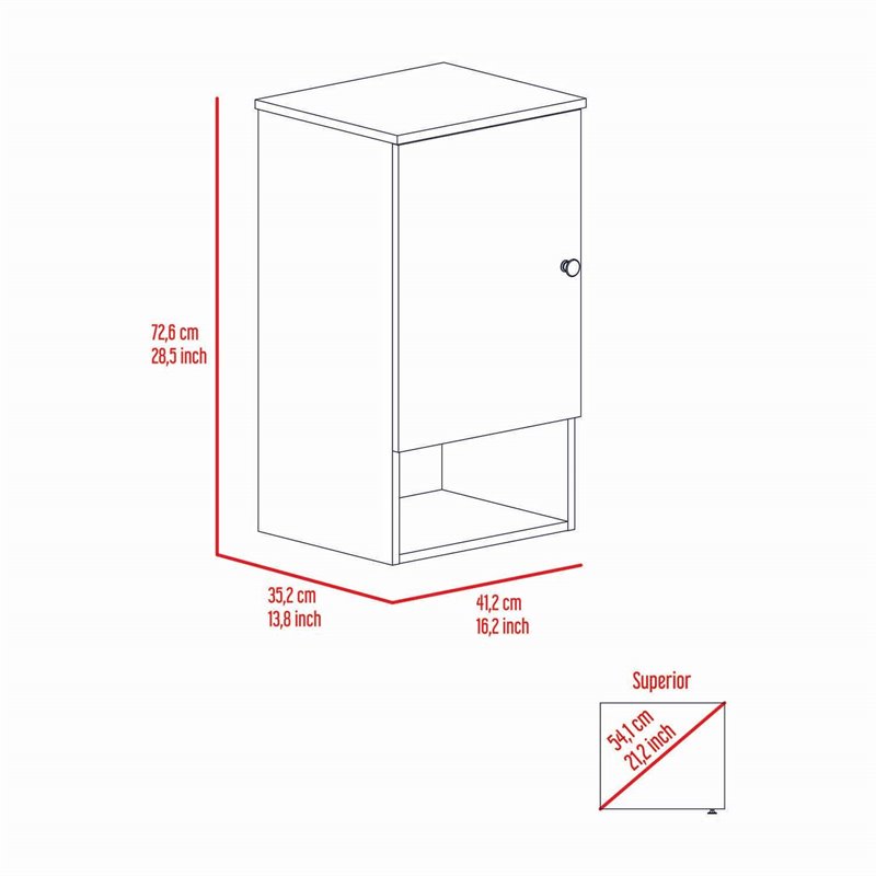 Atlin Designs Modern Wood Bathroom Medicine Cabinet in Light Oak/White