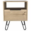 Atlin Designs Modern Metal Night Stand with Two Shelves in Black