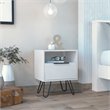 Atlin Designs Modern Metal Night Stand with Two Shelves in White
