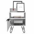 Atlin Designs Modern Metal Night Stand with Two Shelves in White