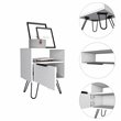 Atlin Designs Modern Metal Night Stand with Two Shelves in White