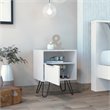 Atlin Designs Modern Metal Night Stand with Two Shelves in White
