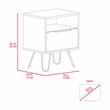 Atlin Designs Modern Metal Night Stand with Two Shelves in White