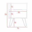 Atlin Designs Modern Metal Night Stand with Two Shelves in White