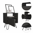 Atlin Designs Modern Metal Night Stand with Two Shelves in Light Oak