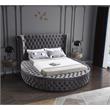 Atlin Designs Modern King Size Bed in Gray Velvet