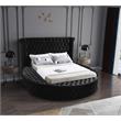 Atlin Designs Modern King Size Bed in Black Velvet