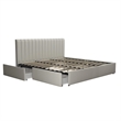 Atlin Designs Modern Upholstered King Bed with Storage Drawers
