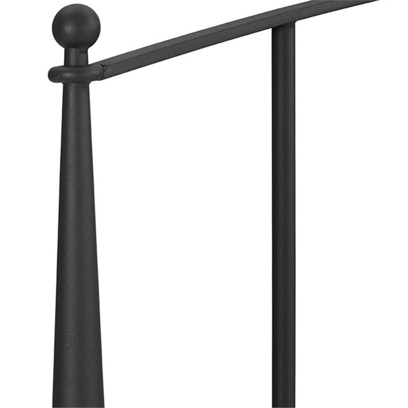 Atlin Designs Steel Powder-Coated Black King Headboard Arched 55.25