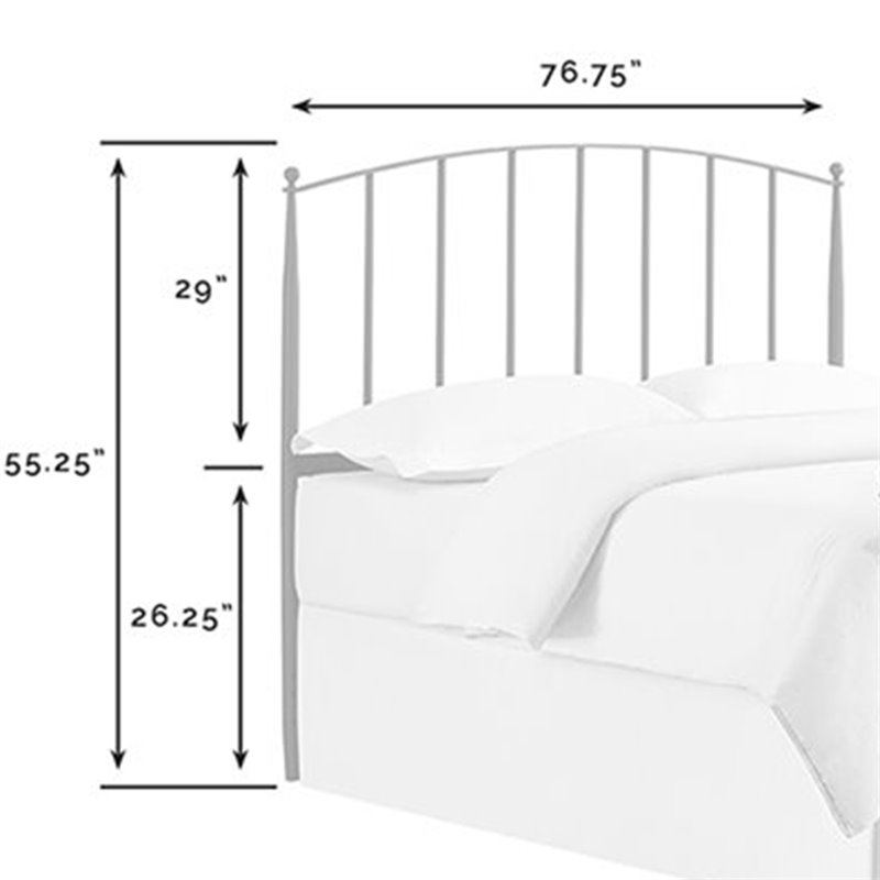 Atlin Designs Steel Powder-Coated Black King Headboard Arched 55.25