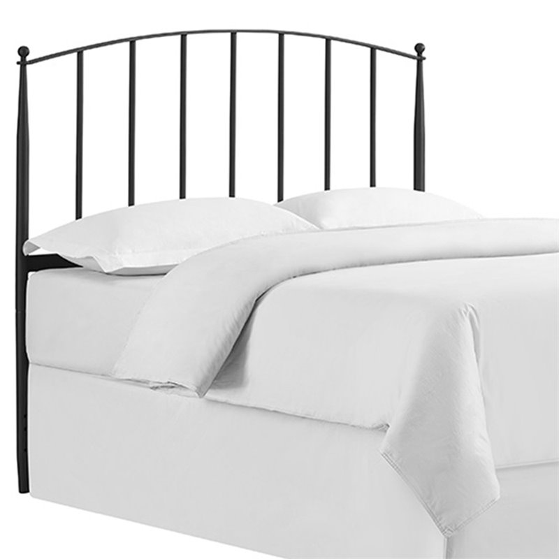 Atlin Designs Steel Powder-Coated Black King Headboard Arched 55.25