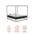 Atlin Designs Modern Canopy Metal Bed King Size Frame in Black/Gold