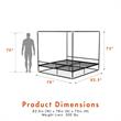 Atlin Designs Modern Canopy Metal Bed King Size Frame in Black/Gold