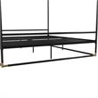 Atlin Designs Modern Canopy Metal Bed King Size Frame in Black/Gold