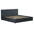 Atlin Designs Modern King Upholstered Bed with Storage in Navy Linen