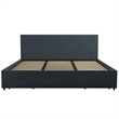 Atlin Designs Modern King Upholstered Bed with Storage in Navy Linen