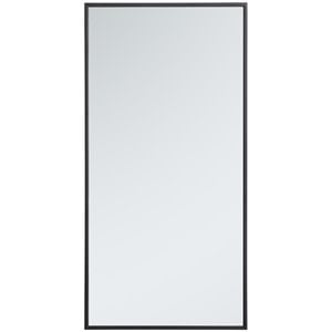 Atlin Designs Metal Black Mirror Rectangular Contemporary 36&quot x 18&quot Assembled