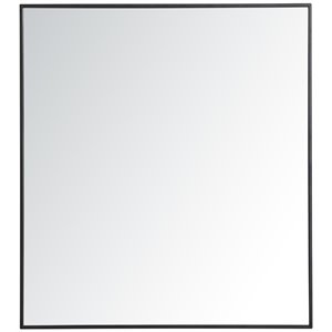 Atlin Designs Modern 40&quot x 36&quot Contemporary Metal Frame Mirror in Black