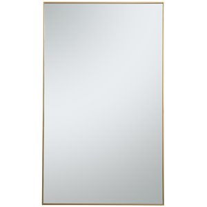 Atlin Designs Modern 60&quot x 36&quot Contemporary Metal Frame Mirror in Brass