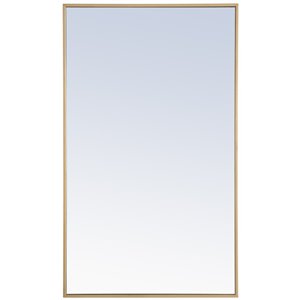 Atlin Designs Modern 40&quot x 24&quot Contemporary Metal Frame Mirror in Brass