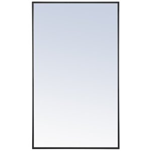 Atlin Designs Modern 40&quot x 24&quot Contemporary Metal Frame Mirror in Black