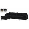 Atlin Designs Modern Contemporary 2pc Velvet Reversible Sectional in Black