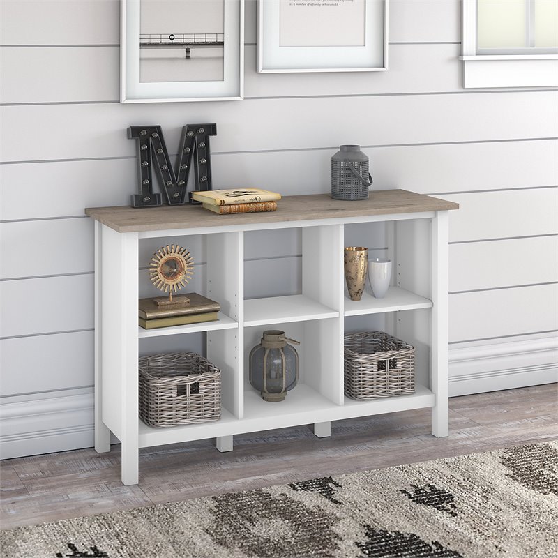 Atlin Designs Engineered Wood White and Gray Bookcase Rectangular 45