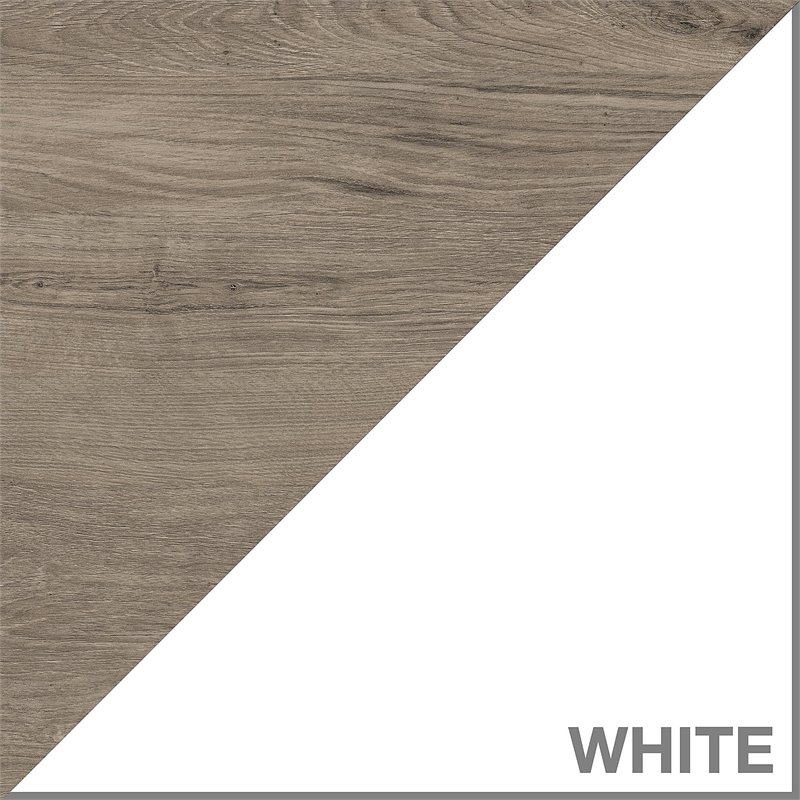 Atlin Designs Engineered Wood White and Gray Bookcase Rectangular 45