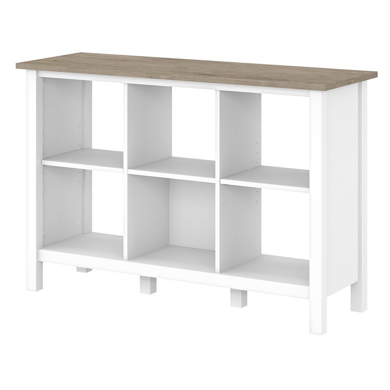Atlin Designs Engineered Wood White and Gray Bookcase Rectangular 45