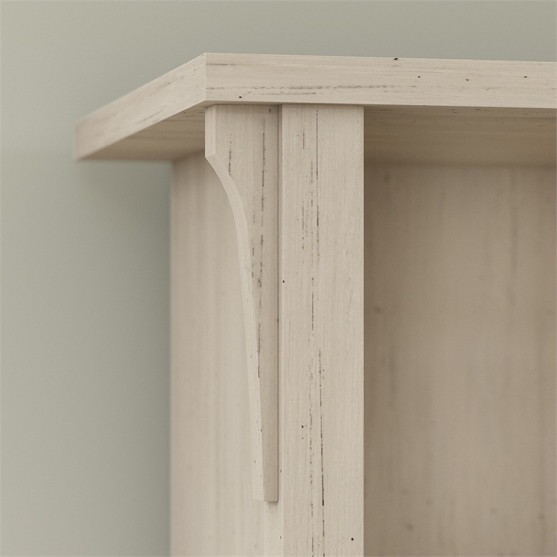 Atlin Designs Modern Tall 5 Shelf Bookcase in Antique White (Set of 2)
