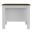Atlin Designs Engineered Wood White/Walnut Kitchen Island Rectangular Easy to Assemble