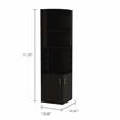 Atlin Designs Modern Corner Bar Cabinet in Black